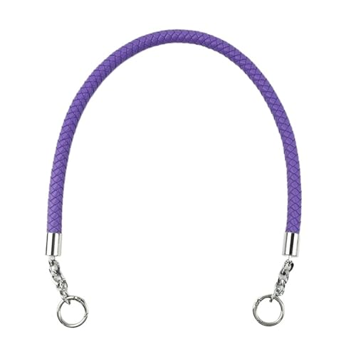 LXLAEOANG 2 Stücke Damen Taschen Gurt Weben Leder Seil Griffe Handtasche Schultergurte DIY Handarbeit Ersetzen Kette Tasche Zubehör 30-60 cm für Gewebesäcke Zubehör(Lightpurple,60cm) von LXLAEOANG