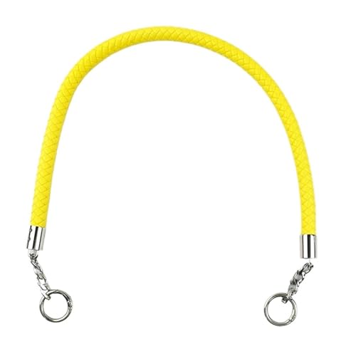 LXLAEOANG 2 Stücke Damen Taschen Gurt Weben Leder Seil Griffe Handtasche Schultergurte DIY Handarbeit Ersetzen Kette Tasche Zubehör 30-60 cm für Gewebesäcke Zubehör(Yellow,30cm) von LXLAEOANG