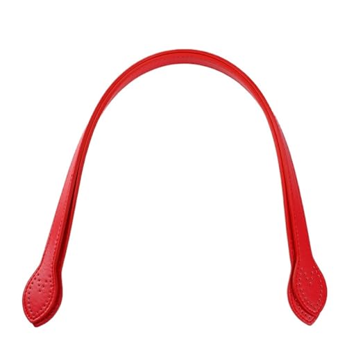 LXLAEOANG 2 Stücke Leder Taschengriff Schultertaschengurt Ersatz Handtasche Gürtelgurte DIY Frauen Handgefertigte Taschenzubehör 60 cm für Gewebesäcke Zubehör(Light red) von LXLAEOANG