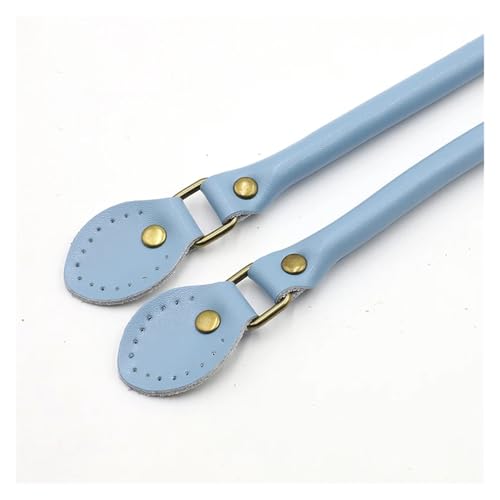 LXLAEOANG 4PcsHandle Tasche Strap Leder DIY Handgemachte Griffe Gürtel Ersatz Frauen Schulter Handtasche Zubehör 50CM für Gewebesäcke Zubehör(Light Blue) von LXLAEOANG