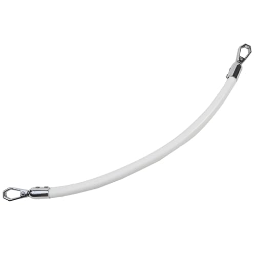 LXLAEOANG Geflochtener Schultertaschenriemen aus PU-Leder, Kurze Griffe, DIY-Ersatz-Geldbörsengriff for Handtaschengürtel, Zubehör, 30 cm für Gewebesäcke Zubehör(White Silver Hook) von LXLAEOANG