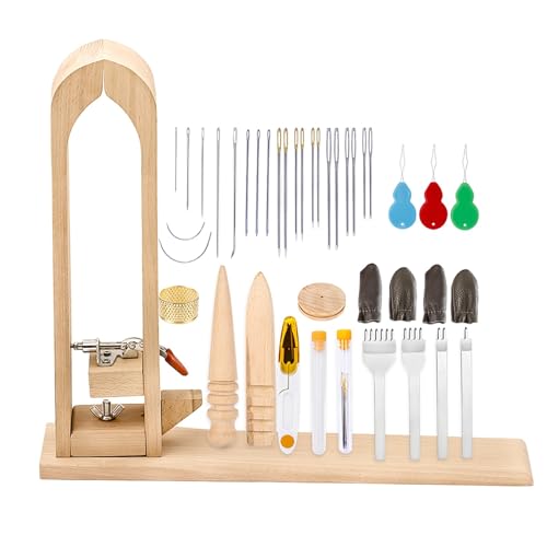 LXLAEOANG Holz Leder Craft Handnähen Leder Nähen Nähen Pony Tisch Desktop Pferd Klemme mit Nadeln for DIY Hand Arbeiten Klemme Reparatur Werkzeug Set(Type2) von LXLAEOANG