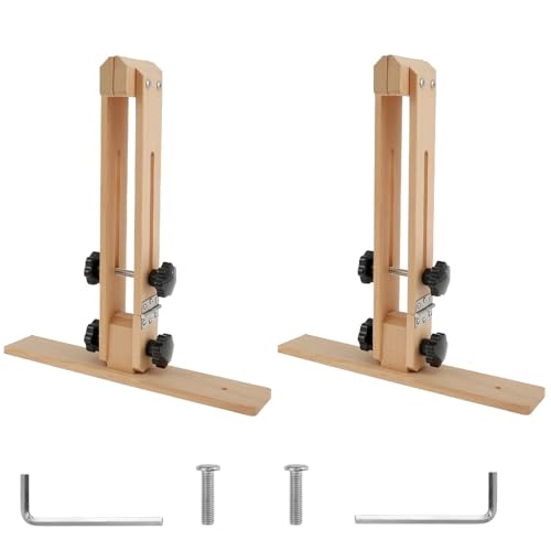 LXLAEOANG Holz Leder Craft Handnähen Ledernähpony, 180 ° drehbar, verstellbar, DIY-Handnähpferd, Tisch, Schreibtisch, DIY-Nähklemme, Bastelwerkzeug(2pcs) von LXLAEOANG