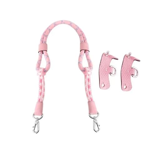 LXLAEOANG Taschengurt for Tasche, Geflechtgurt, Seilstanzung, 78 cm, Schultergurt, Zubehör, Griff für Gewebesäcke Zubehör(Pink Set) von LXLAEOANG