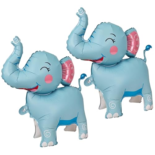 Elefant Ballons Deko,2 Stück Geburtstag Elephan Luftballons,Kinder Elefant Ballons,Folienballon Geburtstag Elephan,Party elephant luftballons,fur Thema Party Kindergeburtstag (Blau) von LXONTSG