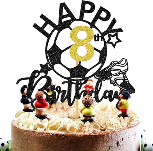 Tortendeko Fussball,Fußball Cupcake Toppern,Happy Birthday Fussball Tortendeko,Fußball Kuchen Deko,Fussball Torten Dekor,Fussball Geburtstag Deko,Tortendeko Geburtstag Junge (8) von LXONTSG