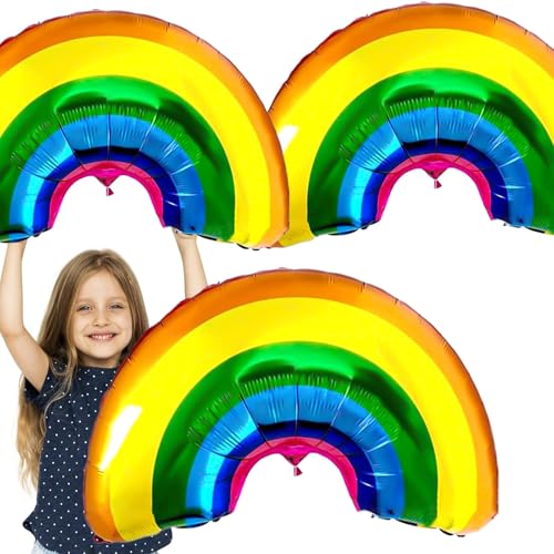 Regenbogen Party Ballon, Regenbogen Deko Luftballons, Ballon Party Rainbow, Regenbogen Ballons Helium, Regenbogen Ballon XXL, für Kindergeburtstag Hochzeit Baby Shower Jubiläum(3) von LXONTSG