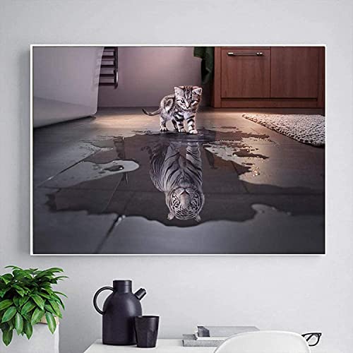 LXTOPN Diamond Painting katze,Diamond Painting tiere Bilder, Katze Tiger Fuchs Wolf,Highland Kuh DIY Diamant Malerei Kinder Diamond Painting Bilder für Home Wall Décor 30x45cm(TC-7) von LXTOPN