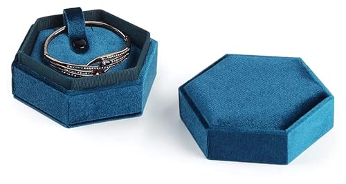 LXWKAI Schmuckschatullen aus Samt, Ringschatulle für Armbandträger, Schmuckschatulle, Anhängerschatulle für Schmuckverpackung, Geschenkbox für Damen (blau) von LXWKAI