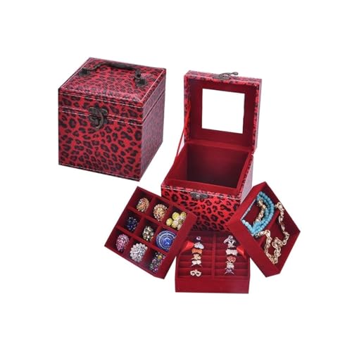 LXWKAI Schmuckschatullen mit Retro-Griff, tragbarer Reise-Schmuck-Organizer, Schmuck-Organizer-Box für Damen von LXWKAI