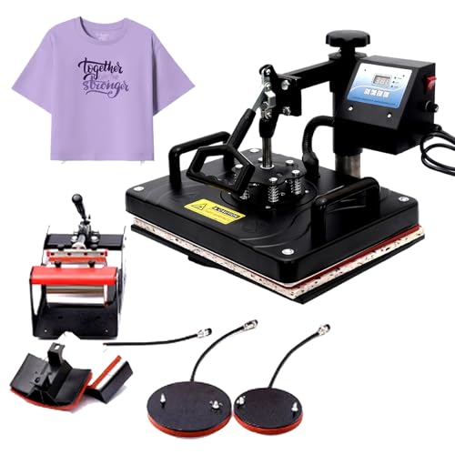 LXWKAI Transferpresse 5 In 1 Heißpressmaschine 29x38cm T-Shirt Presse Maschine Hitzepresse Maschine DIY Hitzepresse Tassenpresse Verwendung für Industrie, Handwerk und Haushalt von LXWKAI