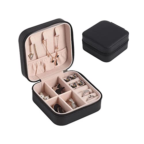 Schmuckaufbewahrung, Schmuckschatulle, Reise-Schmuck-Organizer, kleine Schmuckschatulle, Leder-Schmuckschatullen, tragbare Schmuckaufbewahrung für Frauen und Mädchen, Geschenk-Schmuckschatulle (A 10 von LXWKAI