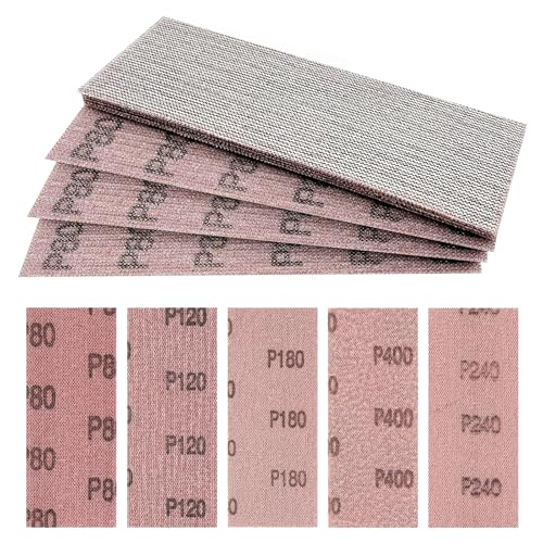 Schleifgitter 25 Stk Schleifstreifen 70x198 mm Profi-Schleifgitter für Handschliff, Schwingschleifer und Handschleifblock zum Schleifen von Holz, Spachtel, Lack, Kunststoff von LXYNALI