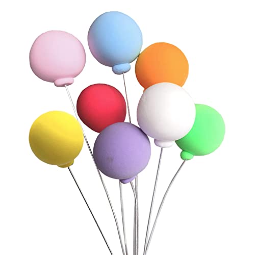 Mini-Luftballons, 8 Stück, bunte Mini-Ballon-Stick, Kuchendekoration, helle Ton-Ballon-Dekorationen für Kuchen, Zuhause, Autodekoration von LXZ