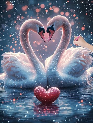 Diamond Painting Schwan, 5D Diamant Painting Bilder Erwachsene und Anfänger, Diamant Malerei Bastelset Erwachsene, DIY Mosaikherstellung Basteln für Geschenke und Wanddeko Wohnzimmer, 50x70cm, D-5 Diamond Painting Schwan, 5D Diamant Painting Bilder Erwachsene und Anfänger, Diamant Malerei Bastelset Erwachsene, DIY Mosaikherstellung Basteln für Geschenke und Wanddeko Wohnzimmer, 50x70cm, D-5 von LXingzun