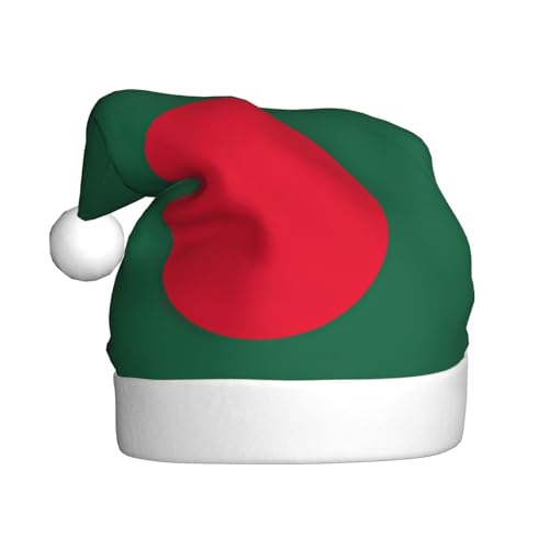 LXqlSS Flagge von Bangladesch, Plüsch-Weihnachtsmannmütze, Schneemann, Weihnachtsdekoration, Hüte für Weihnachten, Urlaub, Partyzubehör von LXqlSS