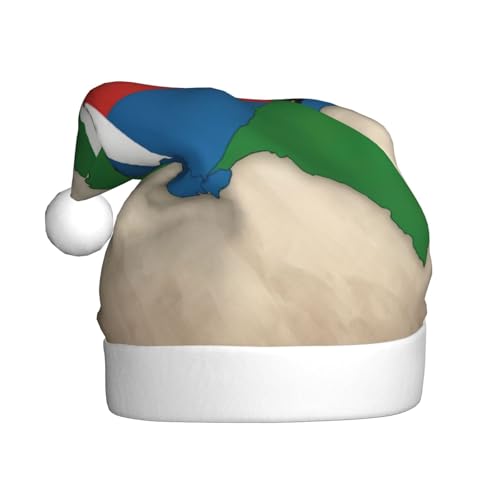 LXqlSS Sao Tome und Principe-Flagge, Map02, Plüsch-Weihnachtsmannmütze, Schneemann, Weihnachtsdekoration, Hüte für Weihnachten, Urlaub, Partyzubehör von LXqlSS