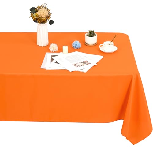 1 Stück Rechteck Tischdecke,153x260cm Orange Tischdecke Polyester Tischdecke für 1,8m Rechteck Tische,Fleck und Falten beständige waschbare Stoff Tischdecke für Hochzeit,Restaurant von LYAFS