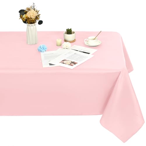 1 Stück Rechteck Tischdecke,153x260cm Rosa Tischdecke Polyester Tischdecke für 1,8m Rechteck Tische,Fleck und Falten beständige waschbare Stoff Tischdecke für Hochzeit,Restaurant von LYAFS