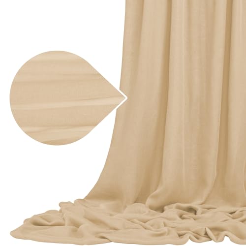 Beige Gaze Cheesecloth Stoff für Hochzeit 9,2M x 90cm Cheesecloth Stoff für DIY Tischläufer, Bogen Draping Stoff, Decke Drape, Stuhl Schärpe, Serviette, Vorhang, Tischdecke Hochzeit Dekor von LYAFS