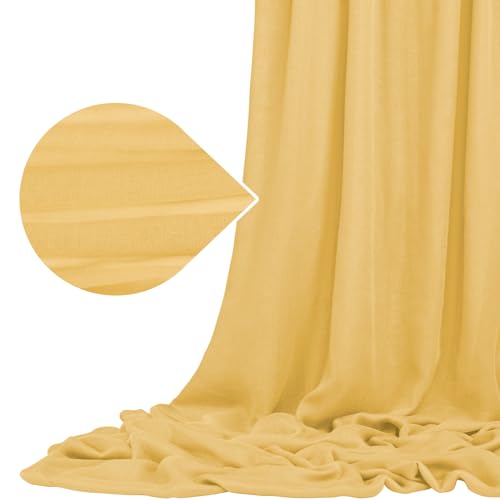 Gold Gaze Cheesecloth Stoff für Hochzeit, 9,2M x 90cm Cheesecloth Stoff für DIY Tischläufer, Bogen Draping Stoff, Decke Drape, Stuhl Schärpe, Serviette, Vorhang, Tischdecke Hochzeit Dekor von LYAFS