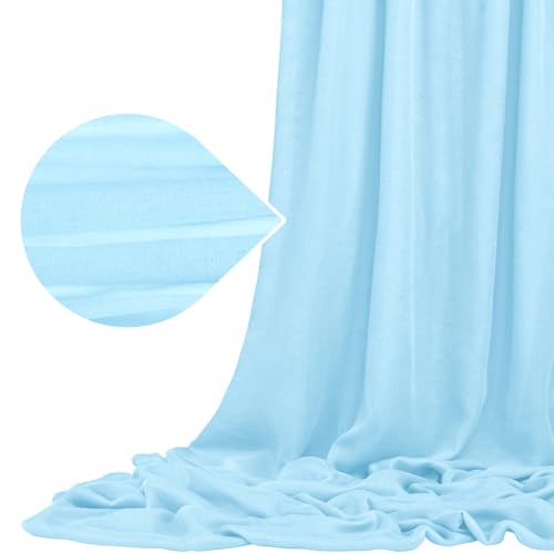 Hellblau Gaze Cheesecloth Stoff für Hochzeit 9,2M x 90cm Cheesecloth Stoff für DIY Tischläufer, Bogen Draping Stoff, Decke Drape, Stuhl Schärpe, Serviette, Vorhang, Tischdecke Hochzeit Dekor von LYAFS