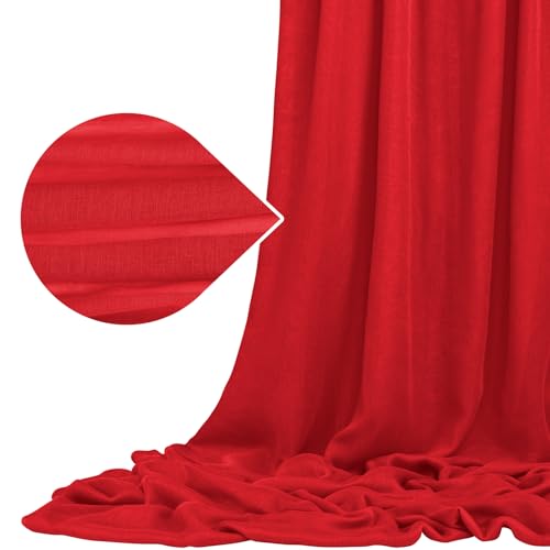 Rot Gaze Cheesecloth Stoff für Hochzeit 9,2M x 90cm Cheesecloth Stoff für DIY Tischläufer, Bogen Draping Stoff, Decke Drape, Stuhl Schärpe, Serviette, Vorhang, Tischdecke Hochzeit Dekor von LYAFS