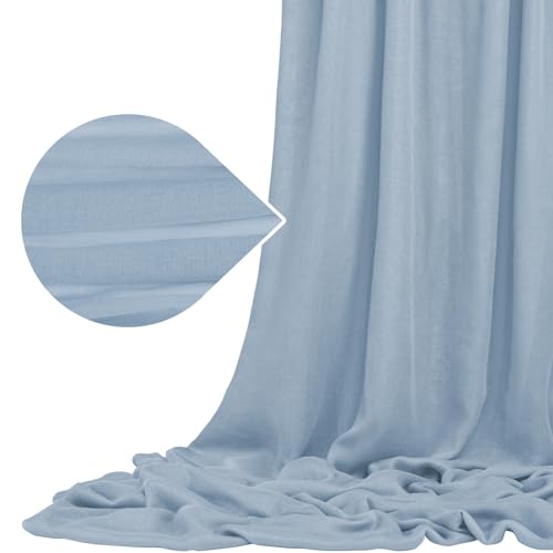 Staubiges Blau Gaze Cheesecloth Stoff für Hochzeit 9,2M x 90cm Cheesecloth Stoff für DIY Tischläufer, Bogen Draping Stoff, Decke Drape, Stuhl Schärpe, Serviette, Vorhang, Tischdecke Hochzeit Dekor von LYAFS