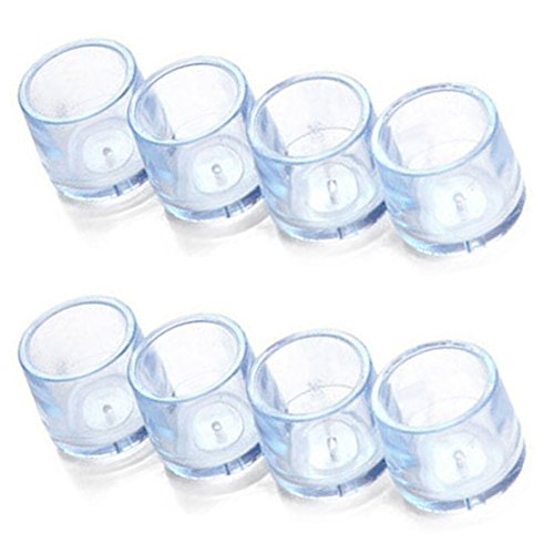 8 Stück / Set transparente Silikon-Stuhlbeinkappen für Tische, Bodenschoner, Möbelbeine, Fußpolster (24 mm, KM1016 24 mm) von LYCOS3