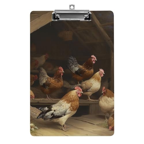 Acryl-Klemmbrett Büro-Klemmbrett A4 Klemmbrett Braten Huhn Henne Bauernhof Druck Klemmbrett Klemmbrett Klemmbrett Niedriges Profil Clip von LYDSKGEQ