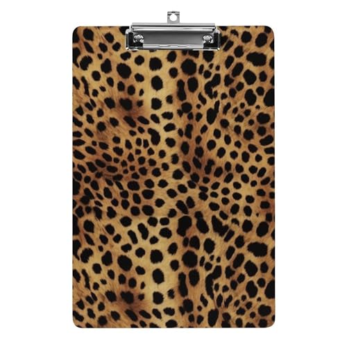 LYDSKGEQ Acryl-Klemmbrett Büro-Klemmbrett A4 Klemmbrett Leopard Tierdruck Klemmbrett Niedriges Profil Clip von LYDSKGEQ