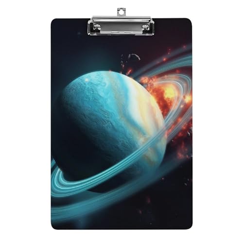 LYDSKGEQ Acryl-Klemmbrett Büro-Klemmbrett A4 Klemmbrett Uranus Impact Print Klemmbrett Low Profile Clip von LYDSKGEQ