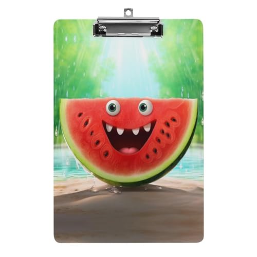 LYDSKGEQ Acryl-Klemmbrett Büro-Klemmbrett A4 Klemmbrett Wassermelonen-Druck Klemmbrett Klemmbrett Klemmbrett Niedriges Profil Clip von LYDSKGEQ