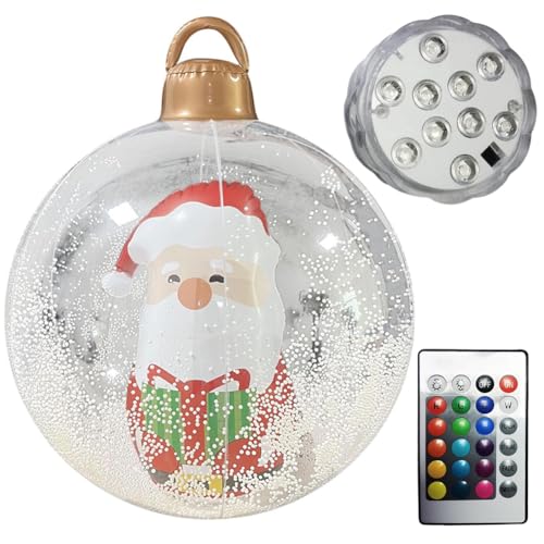 LYEAA Aufblasbare Weihnachtskugel-Laternen 60cm Dekor Ball Aufblasbare Kugel Leuchtende Glühende LED Xmas Ballon von LYEAA