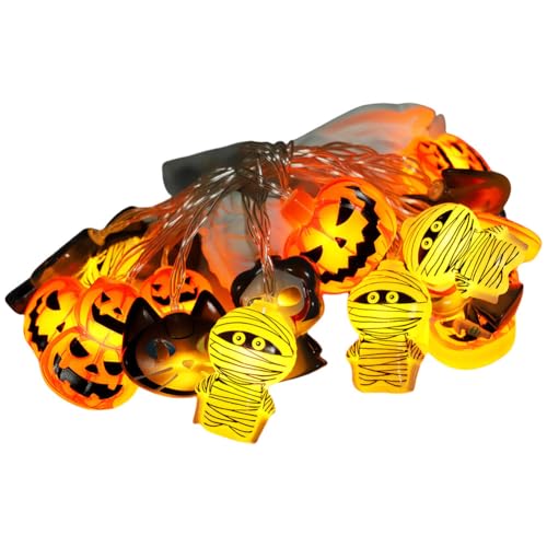 LYEAA Halloween-LED-Lichterkette, Hängelampe, batteriebetrieben, dekoratives Licht, 1,5 m, 10 LEDs, Außen-Lichterkette für Zuhause, Innen- und Außendekoration von LYEAA