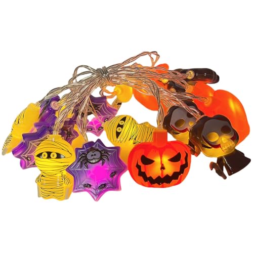 LYEAA Halloween-LED-Lichterkette, gruselige Lichterkette, batteriebetrieben, dekoratives Licht, 1,5 m, 10 LEDs, Lichterkette für den Außenbereich, Partygeschenke von LYEAA