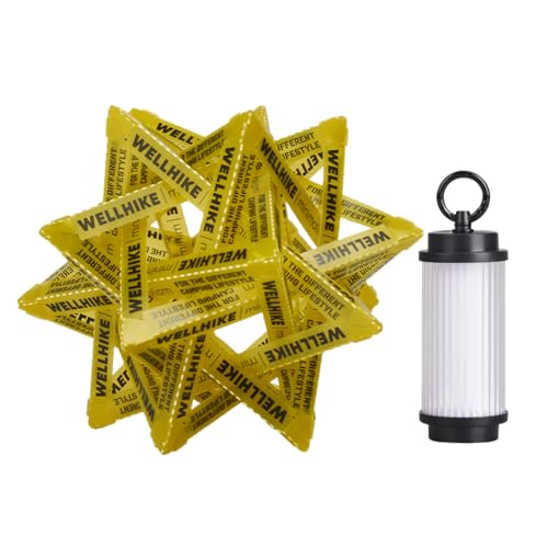 LYEAA Outdoor-Campinglampe mit Polarstern-Lampenschirm, 5-Modus-Lampe, Typ-C-Aufladung, 3-Farben-Licht von LYEAA