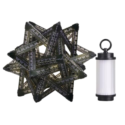 LYEAA Outdoor-Campinglampe mit Polarstern-Lampenschirm, 5-Modus-Lampe, Typ-C-Aufladung, 3-Farben-Licht von LYEAA