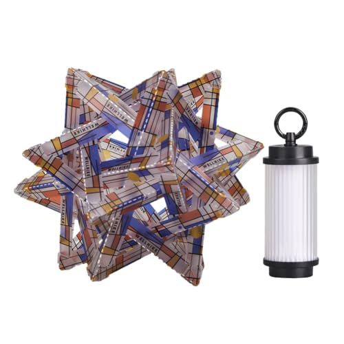 LYEAA Outdoor-Campinglampe mit Polarstern-Lampenschirm, 5-Modus-Lampe, Typ-C-Aufladung, 3-Farben-Licht von LYEAA