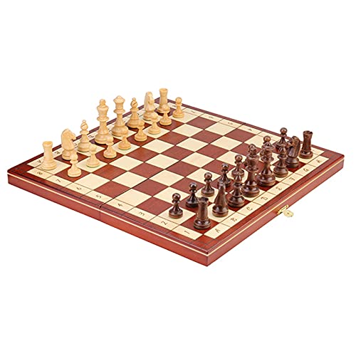 Holzschach-Set, Holzfiguren, Dame, mittelalterliches Schach, Schachbrett, Brettspiel, Schach, Geschenk, internationale Schachfiguren (40cm) von LYFDPN