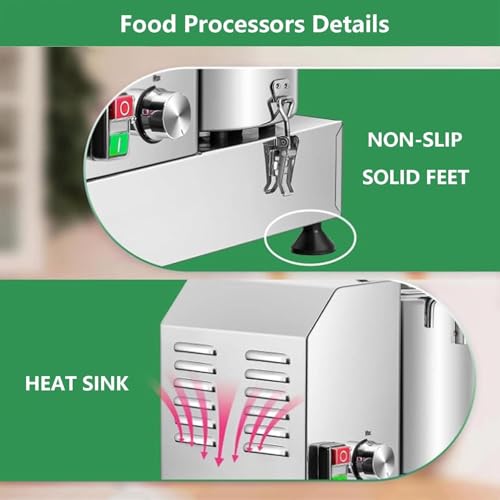 LYFDPN 6-Liter-Küchenmaschine und Gemüseschneider, gewerblicher Fleischwolf, Gemüseschneider mit Geschwindigkeitsregler (15L) von LYFDPN