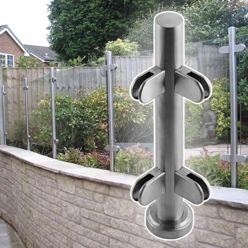 LYFDPN Balustrade -Pfosten Edelstahl Glasgeländersystem Klemme, Modernes Glas Balustrade Geländerpfosten mit Spigot 1PCS (Silver Corner Post) von LYFDPN