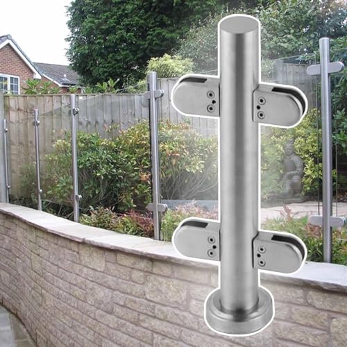 LYFDPN Balustrade -Pfosten Edelstahl Glasgeländersystem Klemme, Modernes Glas Balustrade Geländerpfosten mit Spigot 1PCS (Silver mid Post) von LYFDPN