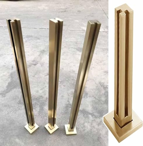 LYFDPN Glasbalustrade postquadratische Glasgeländer nach Gold, Edelstahlglas Balustradensystem Klemmen 1PCs (Gold Corner Post) von LYFDPN