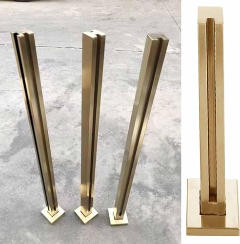 LYFDPN Glasbalustrade postquadratische Glasgeländer nach Gold, Edelstahlglas Balustradensystem Klemmen 1PCs (Gold end Post) von LYFDPN