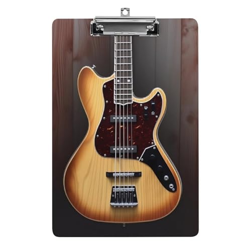 Klemmbrett, stabiles leichtes Klemmbrett für Gitarre, Musikinstrument, Acryl, A4, Standardgröße 21,6 x 31,8 cm, Büro-Klemmbrett mit flachem Metallclip, niedliches Klemmbrett zum Aufhängen für die von LYHVSFJW