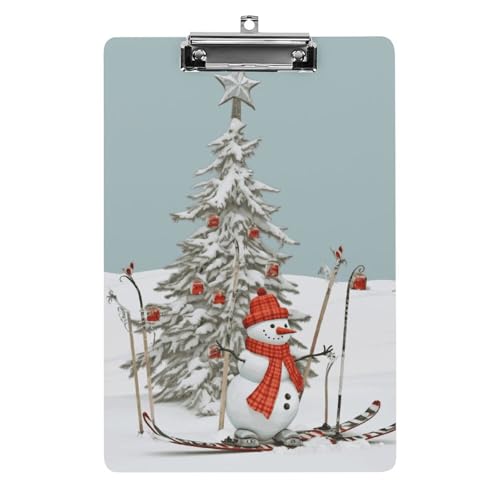 Klemmbrett mit Weihnachtsbaum, stabiles leichtes Acryl-Klemmbrett, A4, Standardgröße, 21,6 x 31,8 cm, Büro-Klemmbrett mit flachem Metallclip, niedliches Klemmbrett zum Aufhängen für die Arbeit von LYHVSFJW