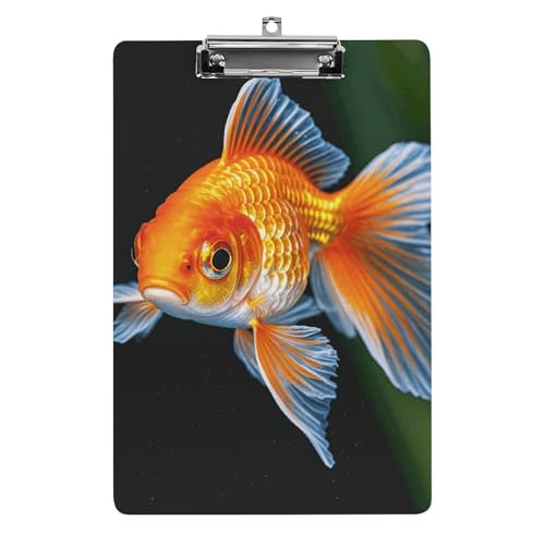 Klemmbrett mit niedlichem Fischmotiv, stabiles leichtes Acryl-Klemmbrett, A4, Standardgröße, 21,6 x 31,8 cm, Büro-Klemmbrett mit flachem Metallclip, niedliches Klemmbrett zum Aufhängen für die Arbeit von LYHVSFJW