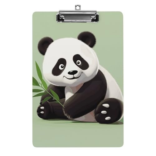 Niedliches Panda-Klemmbrett, stabiles leichtes Acryl-Klemmbrett, A4, Standardgröße, 21,6 x 31,8 cm, Büro-Klemmbrett mit flachem Metallclip, niedliches Klemmbrett zum Aufhängen für die Arbeit von LYHVSFJW