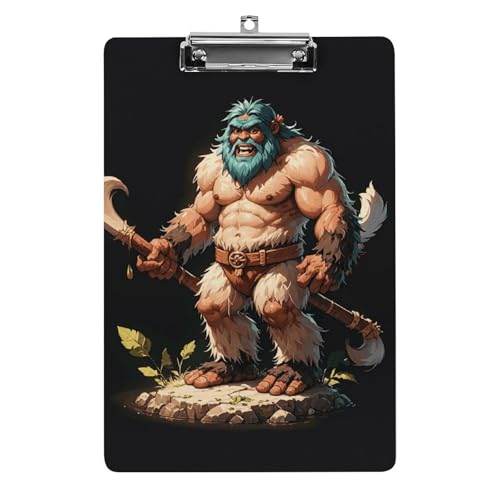 Sasquatch Klemmbrett, stabiles leichtes Acryl-Klemmbrett, A4, Standardgröße, 21,6 x 31,8 cm, Büro-Klemmbrett mit flachem Metallclip, niedliches Klemmbrett zum Aufhängen für die Arbeit von LYHVSFJW